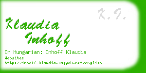 klaudia inhoff business card